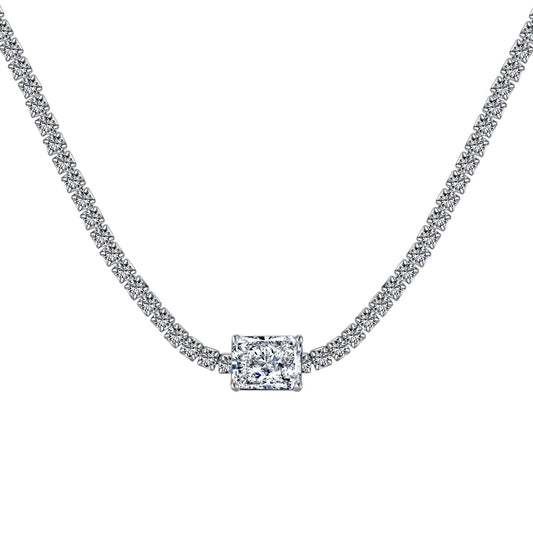 [AuraEcho]2.0 carat Ornate Emerald Cut Necklace