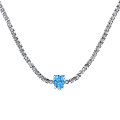 [AuraEcho]1.0 carat Unique Pear Cut Tennis Necklace