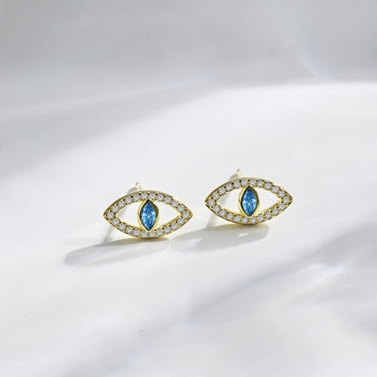 [AuraEcho]Blue Devil Eyes Hollow Stud Earrings