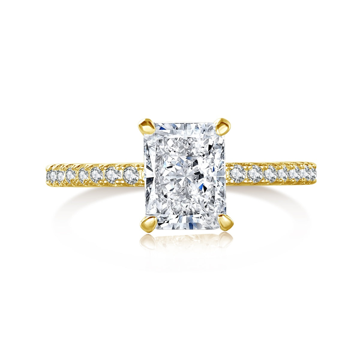 [AuraEcho]2.0 Carat Dazzling Sparkling Radiant Cut Party Ring