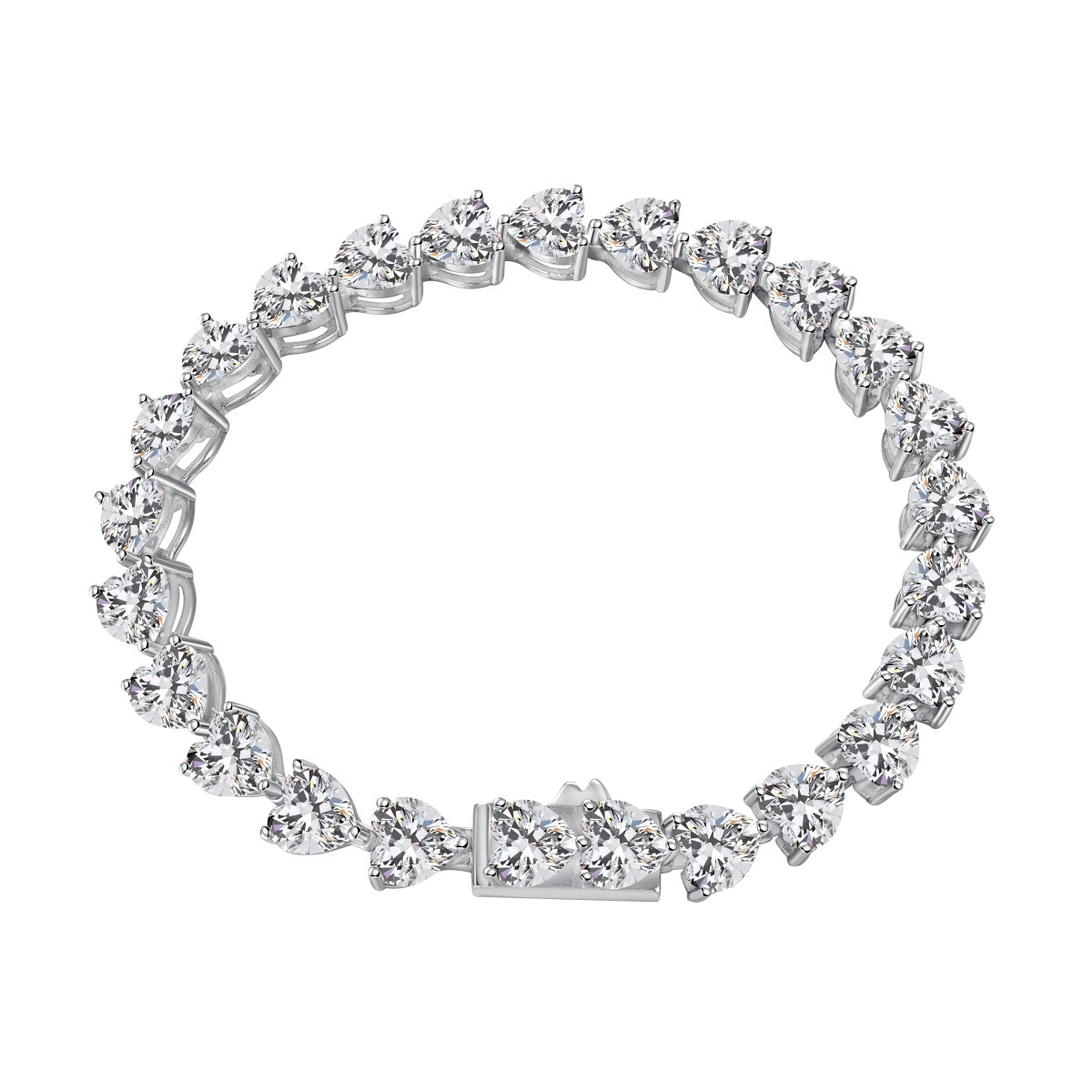 [AuraEcho]0.75 Carat Elegant Romantic Heart Shape Lover Bracelet