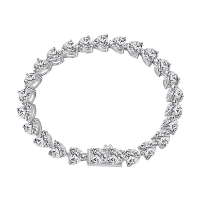[AuraEcho]0.75 Carat Elegant Romantic Heart Shape Lover Bracelet