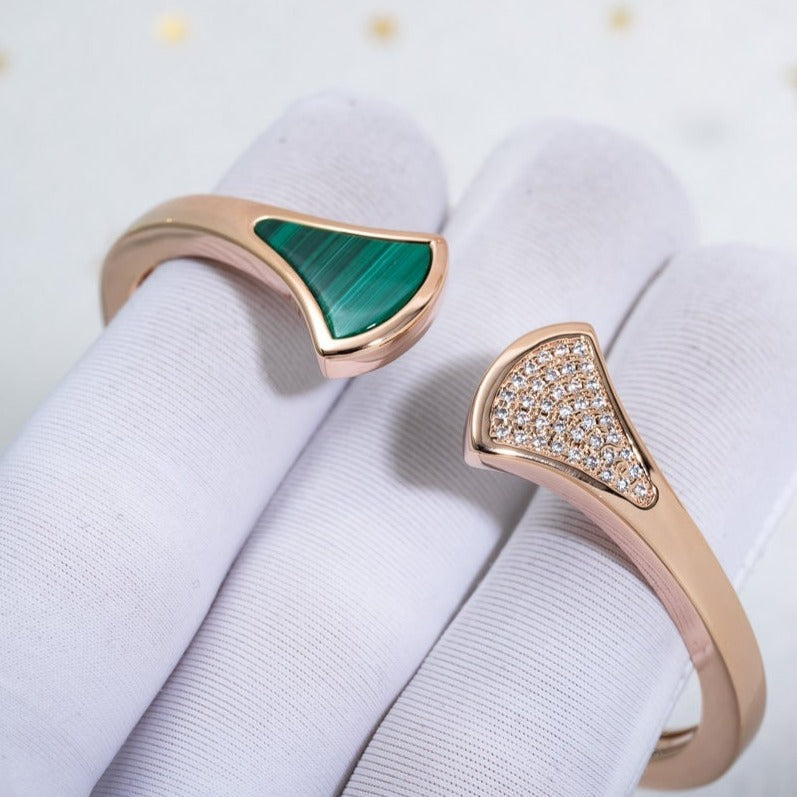 [AuraEcho]DREAM BRACELET OPEN MALACHITE PINK GOLD