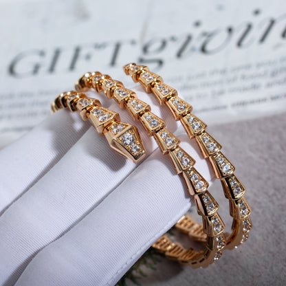 [AuraEcho]SERPENTI BRACELET PINK GOLD DIAMOND DOUBLE ROW