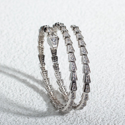 [AuraEcho]SERPENTI BRACELET SILVER DIAMOND DOUBLE ROW