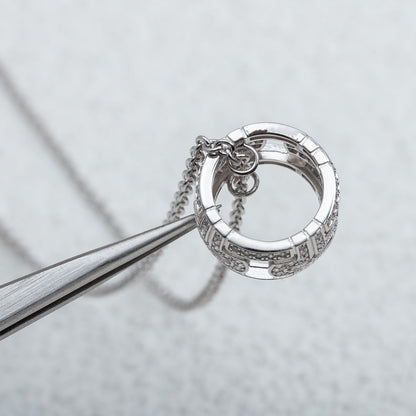 [AuraEcho]PARENTESI NECKLACE SILVER DIAMOND