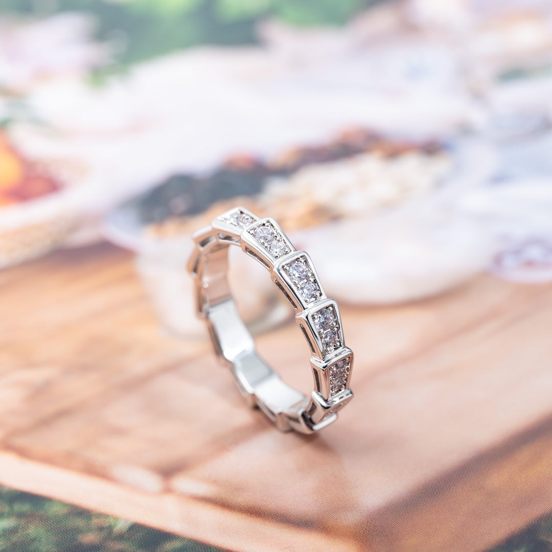 [AuraEcho]SERPENTI RING SILVER DIAMOND PAVED 3MM