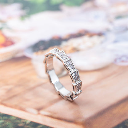 [AuraEcho]SERPENTI RING SILVER DIAMOND PAVED 3MM