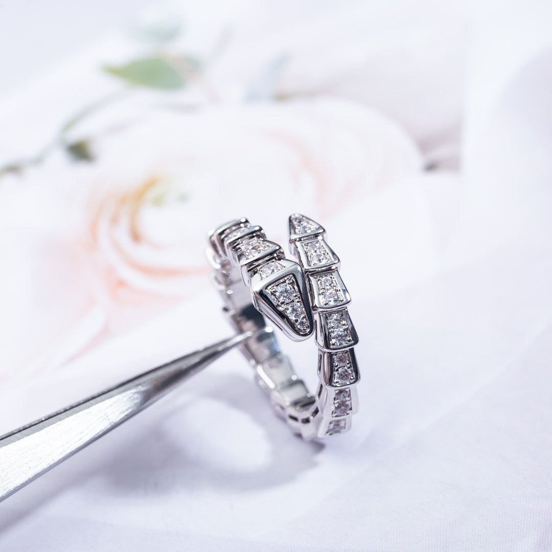 [AuraEcho]SERPENTI RING SILVER DIAMOND PAVED 4MM