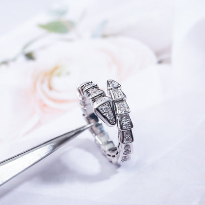 [AuraEcho]SERPENTI RING SILVER DIAMOND PAVED 4MM