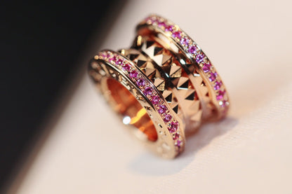[AuraEcho]ZERO 1 ROCK PINK GOLD PINK DIAMOND NECKLACE