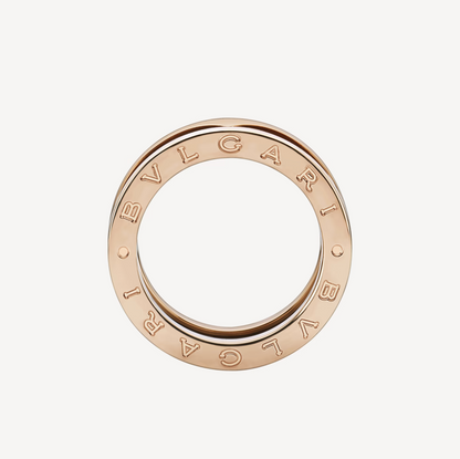 [AuraEcho]ZERO 1 TWO-BAND LOOPS AND BLACK CERAMIC PINK GOLD RING