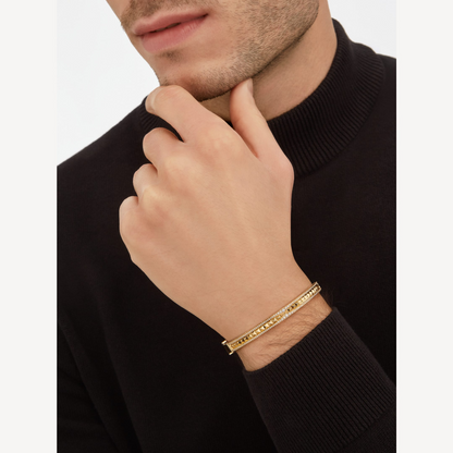[AuraEcho]ZERO 1 SPIRAL AND PAVED DIAMOND GOLD BRACELET