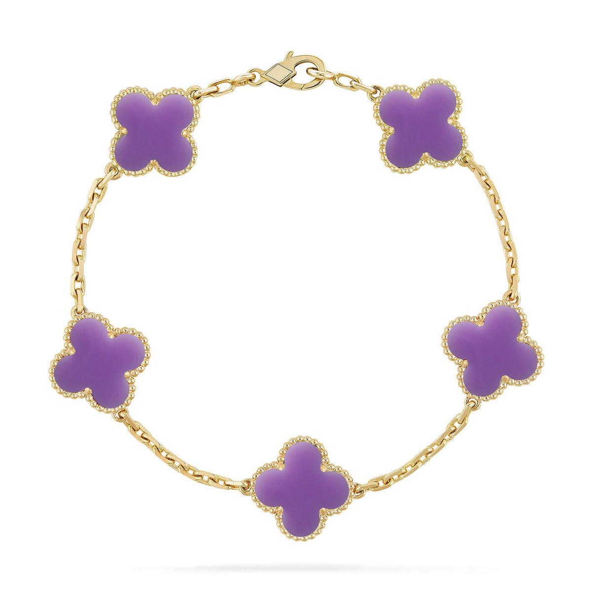 [AuraEcho]CLOVER 5 MOTIF LIGHT PURPLE BRACELET COLLECTION