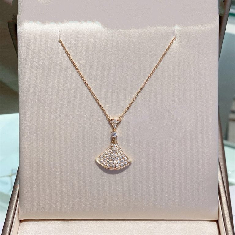 [AuraEcho]DREAM NECKLACE PINK GOLD FULL DIAMOND