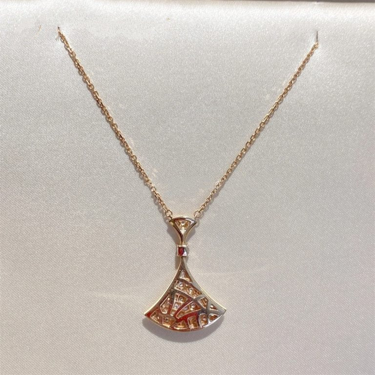 [AuraEcho]DREAM NECKLACE PINK GOLD FULL DIAMOND