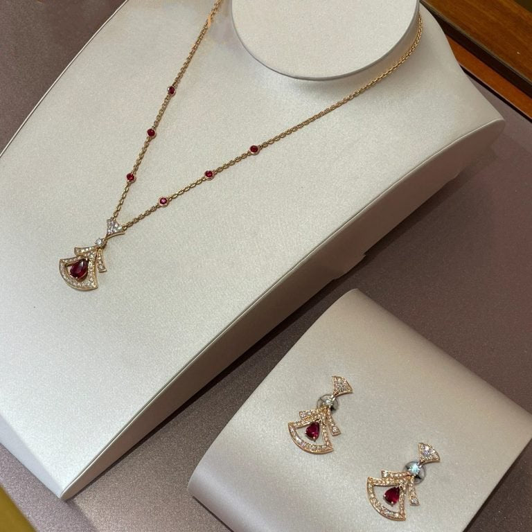 [AuraEcho]DREAM NECKLACE CARNELIAN DIAMOND PINK GOLD